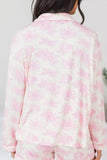 Printed Button Up Long Sleeve Top and Pants Lounge Set - Trendsi - Flyclothing LLC