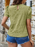 Ruched Round Neck Short Sleeve T-Shirt - Trendsi - Flyclothing LLC