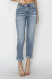 RISEN Full Size High Waist Distressed Cropped Jeans - Trendsi - Flyclothing LLC