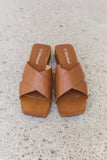Weeboo Step Into Summer Criss Cross Wooden Clog Mule in Brown - Trendsi - Flyclothing LLC