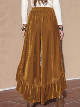 Slit Ruffled Wide Leg Pants - Trendsi - Flyclothing LLC