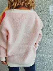 Flower Button Down V-Neck Long Sleeve Cardigan - Trendsi
