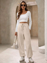 Drawstring Joggers with Pockets - Trendsi - Flyclothing LLC