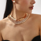 18K Gold-Plated Pearl Earrings and Necklace Jewelry Set - Trendsi - Flyclothing LLC