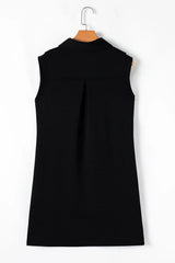 Notched Sleeveless Mini Dress - Trendsi - Flyclothing LLC