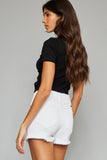 Kancan Full Size High Rise Frayed Hem Denim Shorts - Trendsi