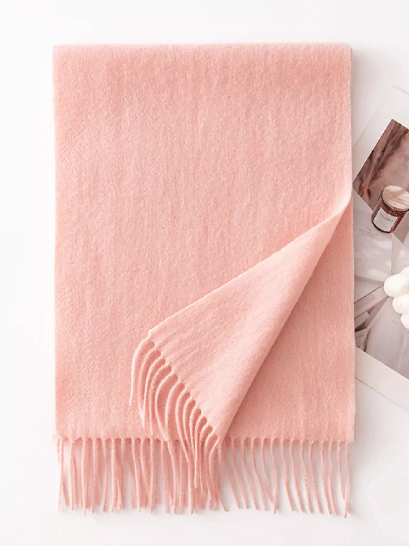 Solid Color Fringe Scarf - Trendsi - Flyclothing LLC