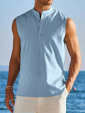 Men's Full Size Button Detail Tank Plus Size - Trendsi