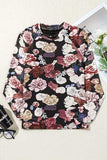 Floral Mock Neck Long Sleeve Mesh Top - Trendsi - Flyclothing LLC