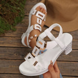 Open Toe Block Heels Sandals - Trendsi - Flyclothing LLC