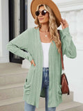 Pocketed Open Front Long Sleeve Cardigan - Trendsi - Flyclothing LLC
