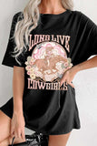 Graphic Round Neck Half Sleeve Oversize T-Shirt - Trendsi - Flyclothing LLC