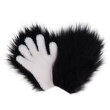 Halloween Long-plush Cat-claw Full-finger And Half-finger Gloves