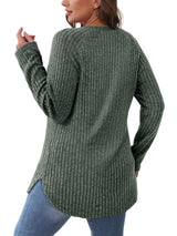 Round Neck Raglan Sleeve T-Shirt - Trendsi - Flyclothing LLC
