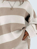 Round Neck Long Sleeve Sweater - Trendsi - Flyclothing LLC