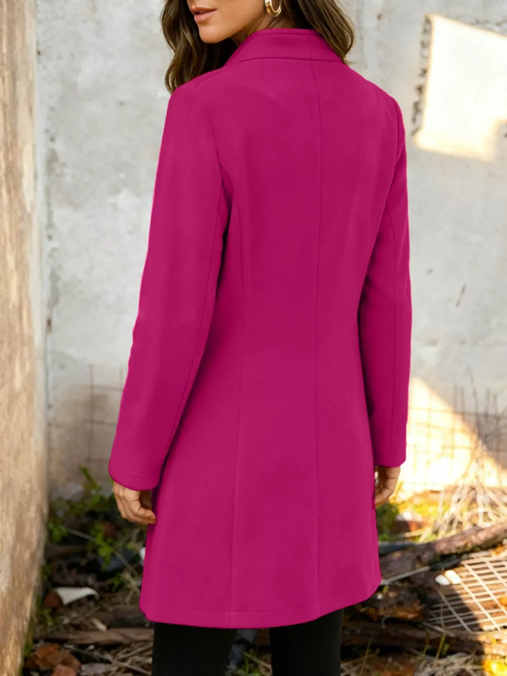 Button-Down Longline Outerwear - Trendsi - Flyclothing LLC