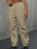 Pocketed Elastic Waist Pants - Trendsi
