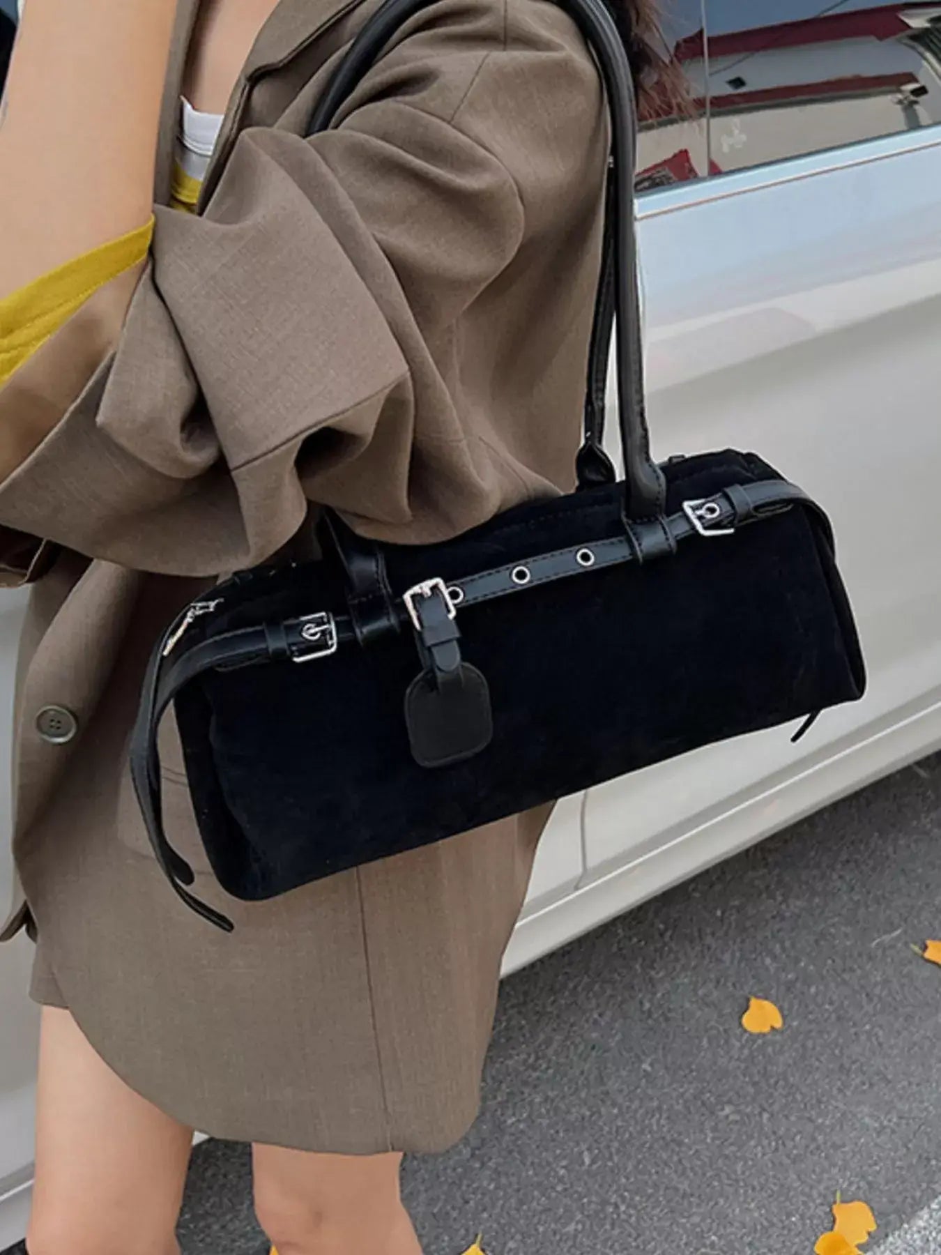 Buckle Decor Shoulder Bag - Trendsi - Flyclothing LLC