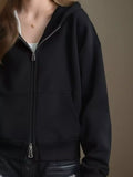 Full Size Casual Zip-Up Long Sleeve Hoodie Plus Size - Trendsi - Flyclothing LLC