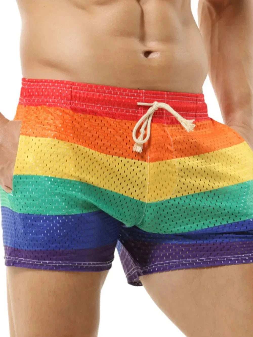 Men's Color Block Drawstring Shorts - Trendsi - Flyclothing LLC