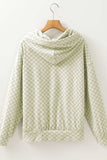 Checkered Print Kangaroo Pocket Drawstring Hoodie - Trendsi - Flyclothing LLC