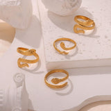 Titanium Steel Snake Shape Bypass Ring - Trendsi - Flyclothing LLC