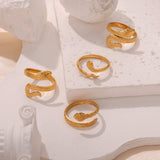 Titanium Steel Snake Shape Bypass Ring - Trendsi - Flyclothing LLC