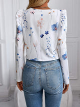 Printed Zip Up Long Sleeve Jacket - Trendsi - Flyclothing LLC