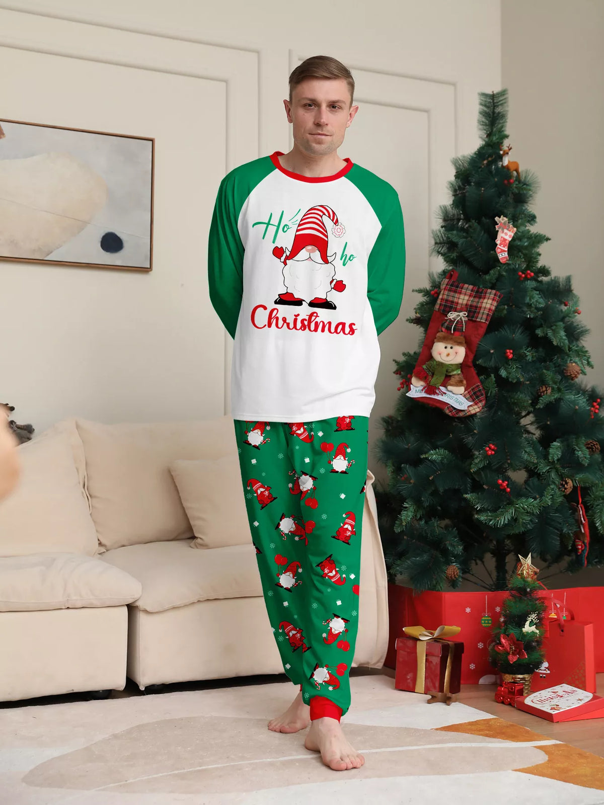 Full Size Christmas Gnome Print Matching Family Pajama Set Plus Size - Trendsi - Flyclothing LLC