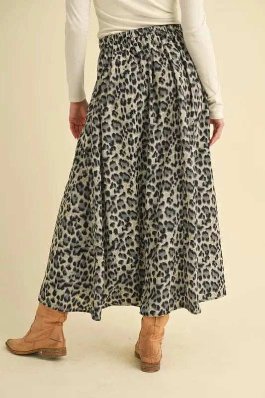 Aemi+Co Leopard Midi Skirt - Trendsi - Flyclothing LLC