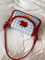 Apple Gingham Shoulder Bag - Trendsi - Flyclothing LLC