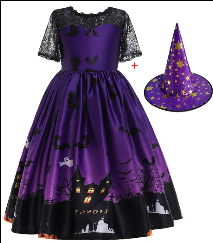 Halloween Princess Dress Halloween Printed Mesh - My Store - Flyclothing LLC