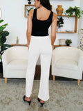 Elastic Waist Bootcut Pants - Trendsi - Flyclothing LLC