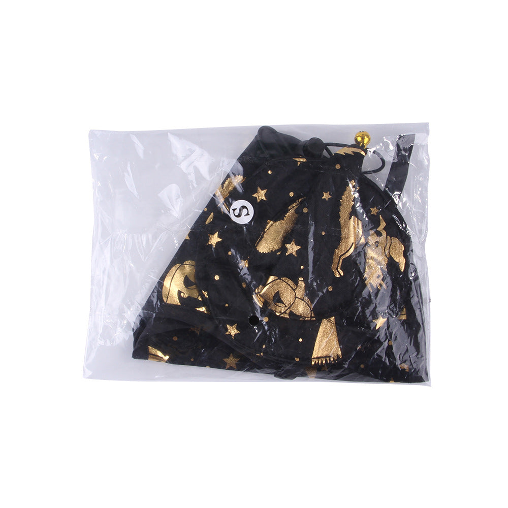 Halloween Print Wizard Cloak Suit Pet Dog Cat Hat Suit - My Store - Flyclothing LLC