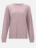Side Slit Round Neck Long Sleeve T-Shirt - Trendsi - Flyclothing LLC