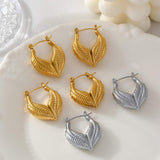 Titanium Steel Leaf Shape Earrings - Trendsi - Flyclothing LLC