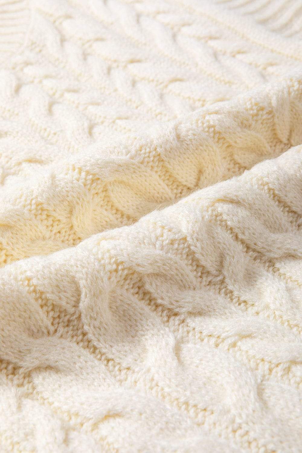 Cable Knit Turtleneck Sweater Vest - Trendsi - Flyclothing LLC