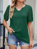 Lace Short Sleeve T-Shirt - Trendsi - Flyclothing LLC