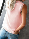 Lace Detail V-Neck Tank - Trendsi - Flyclothing LLC