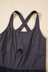 Cutout Square Neck Wide Strap Active Jumpsuit - Trendsi - Flyclothing LLC