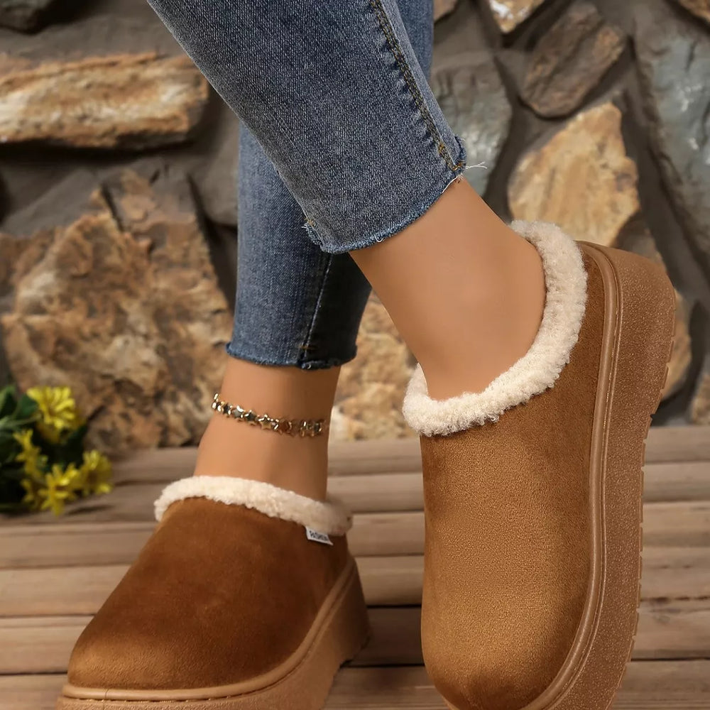 Plush Lined Platform Boots - Trendsi - Flyclothing LLC
