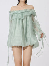Ruffled Off-Shoulder Flounce Sleeve Blouse - Trendsi - Flyclothing LLC