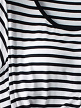 Striped Round Neck Short Sleeve T-Shirt with Bra - Trendsi - Flyclothing LLC