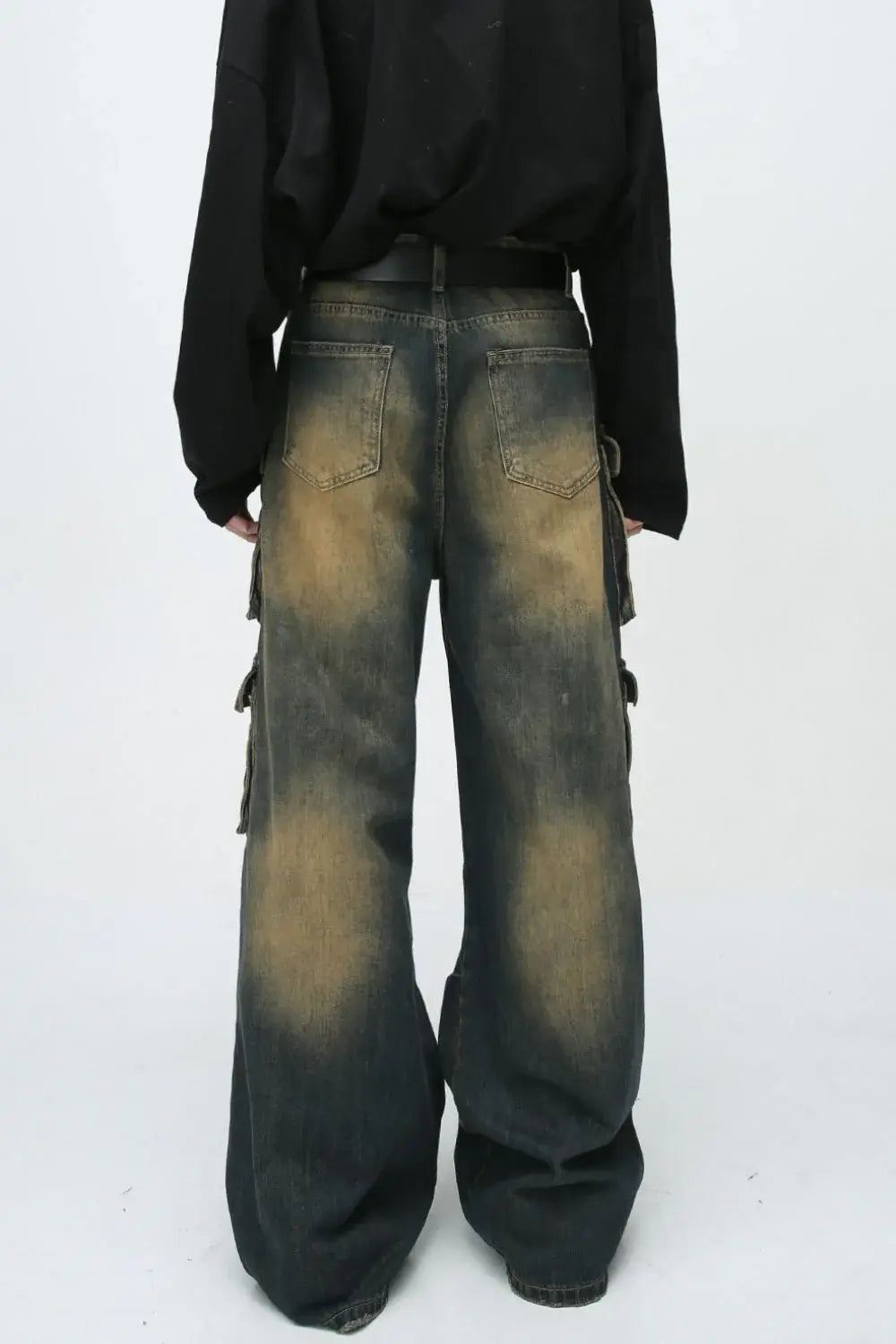 High Waist Jeans with Cargo Pockets - Trendsi - Flyclothing LLC