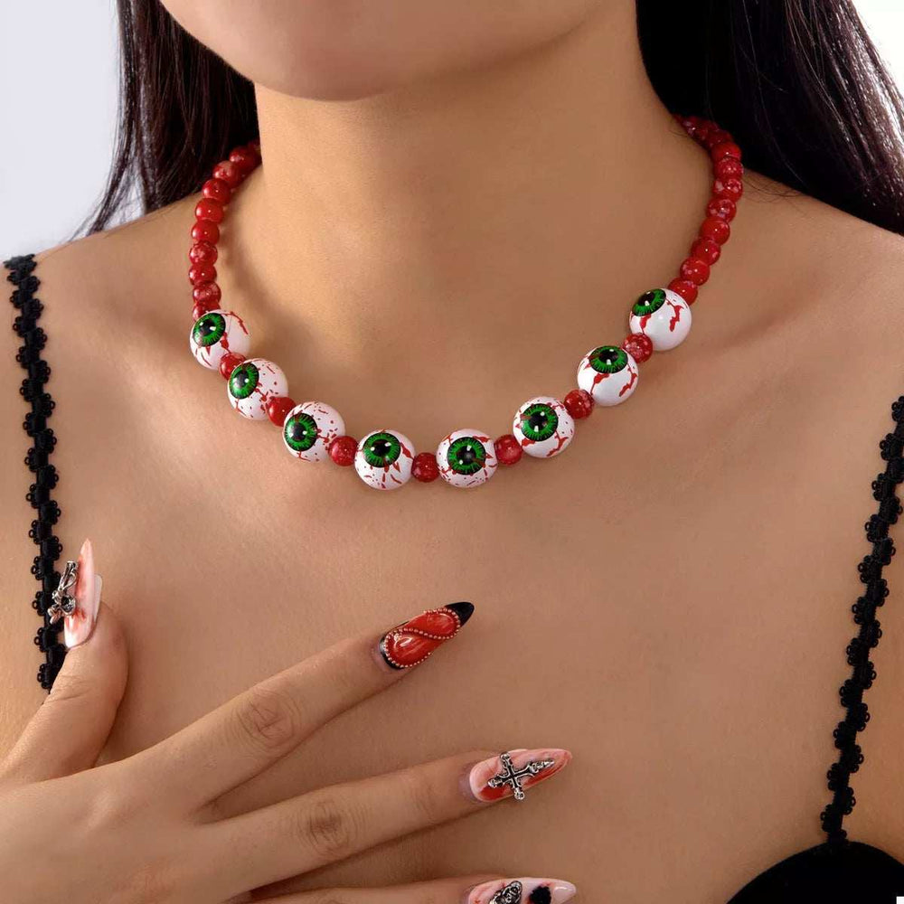 Halloween Beaded Necklace and Bracelet Jewelry Set - Trendsi - Flyclothing LLC