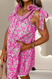Tied Printed Sleeveless Mini Dress - Trendsi - Flyclothing LLC