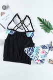 Full Size Crisscross Scoop Neck Tankini Set - Trendsi - Flyclothing LLC