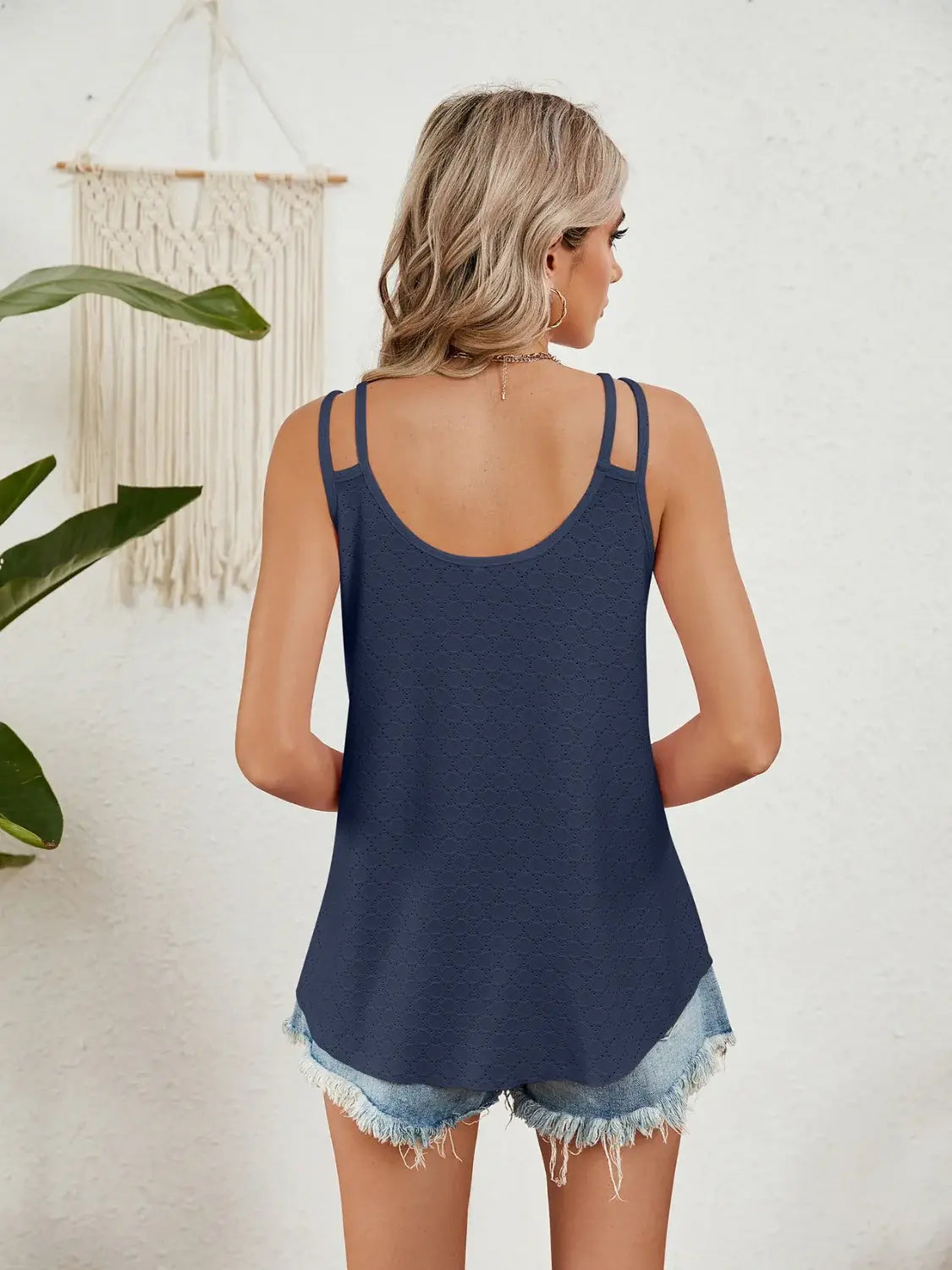 Florira Cutout Eyelet Tank - Trendsi - Flyclothing LLC