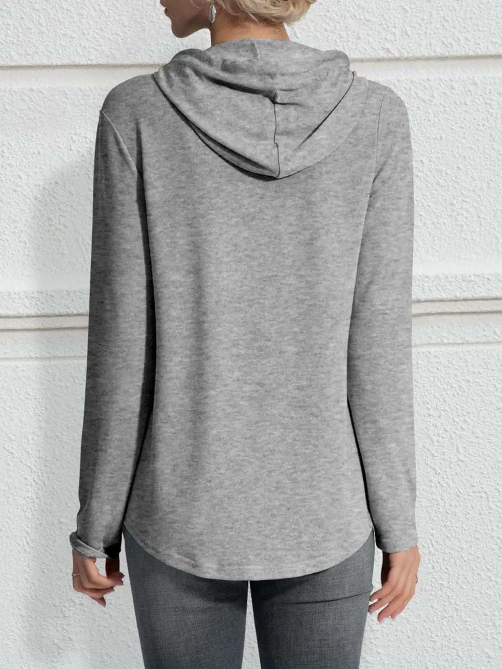 Drawstring Long Sleeve Hoodie - Trendsi - Flyclothing LLC