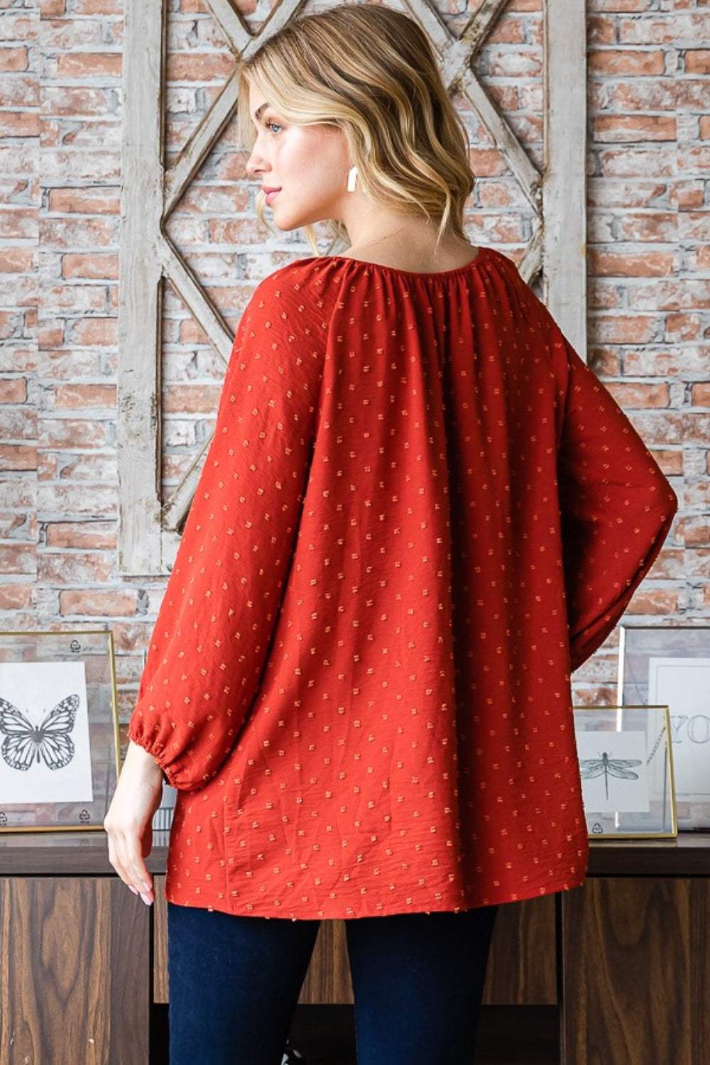 Heimish Full Size Swiss Dot Off Shoulder Top - Trendsi - Flyclothing LLC